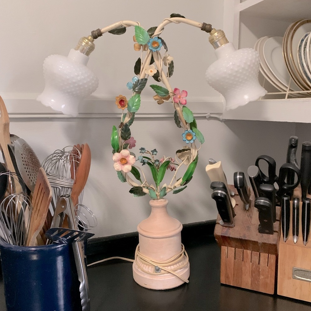 Antique Floral Lamp